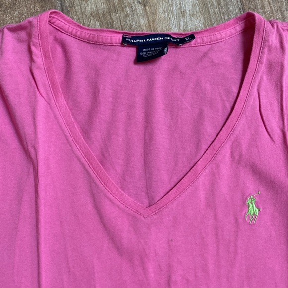 Ralph Lauren Pink V-Neck T-Shirt - Picture 4 of 5